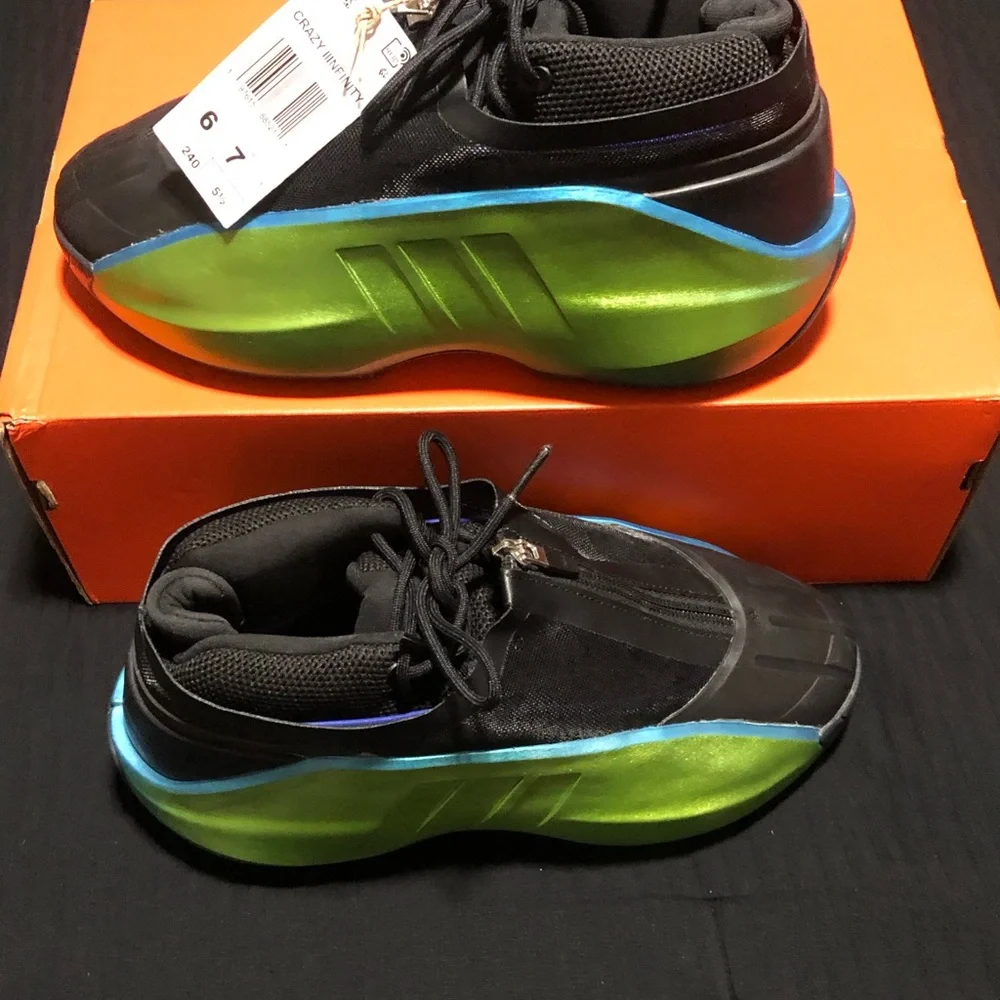 Adidas Crazy IIInfinity Lace Up Shoe Green Goblin Unisex, Size 6M/7W JI0852